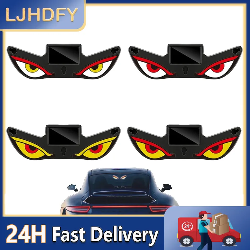 Solar Powered Car Neon Light Wireless Cool Demon EYE Led Ambient Light Suction Cup USB Rechargeable Atmosphere Breathing Lamp 1