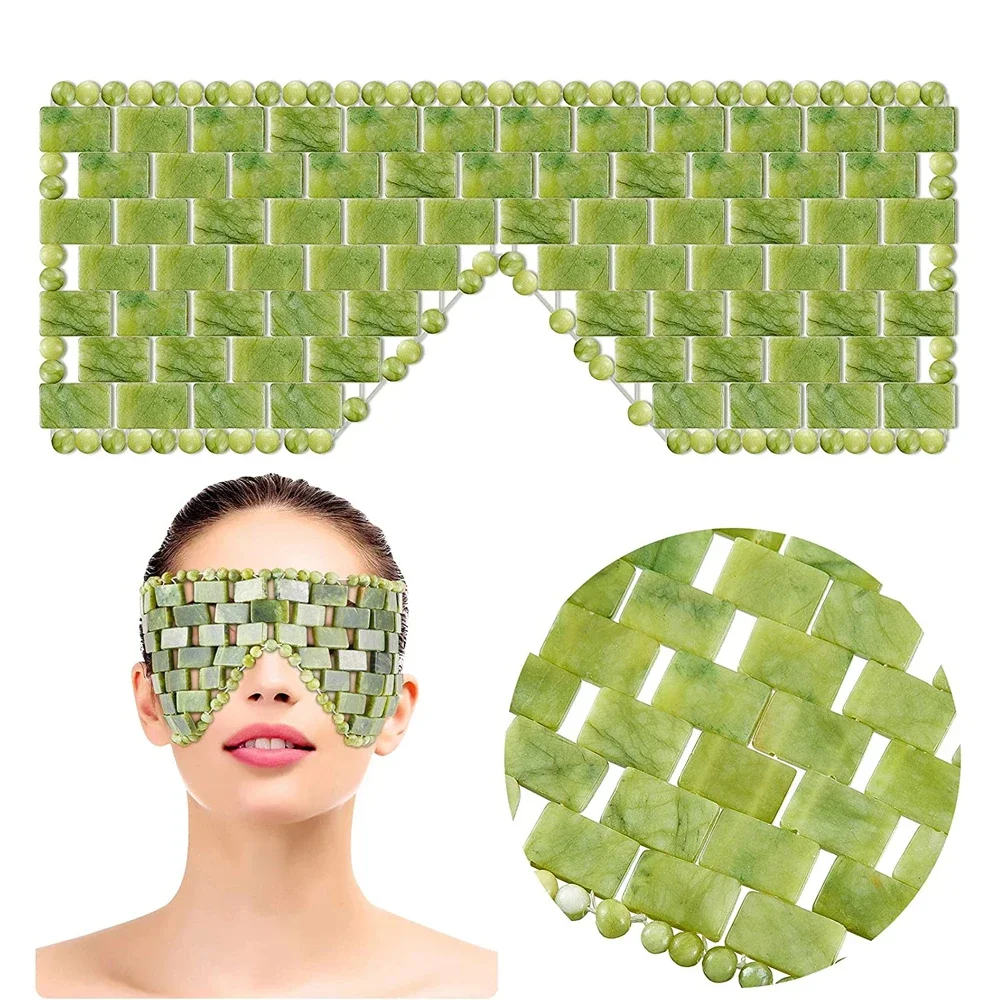 1Pc Cooling Jade Eye Mask Massager Natural Jade Eye Mask for Eye Relax Sleep Massager Mask Stone Spa Face Skin Care Tools Beauty