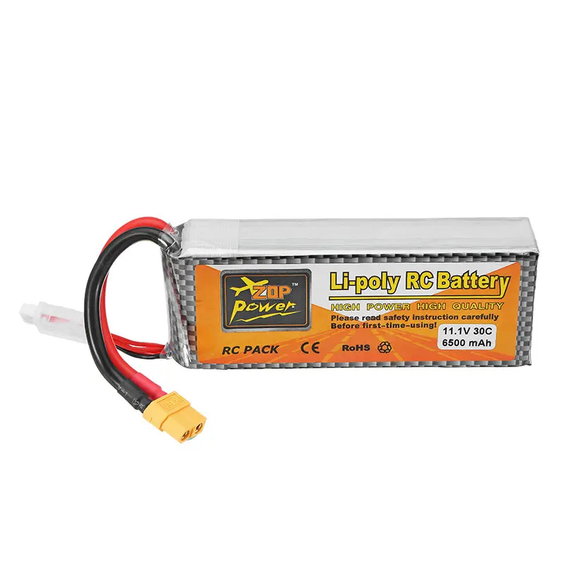 

ZOP Power 11,1 V 6500mAh 30C 3S XT60 Plug Lipo Battery RC Quadcopter Car