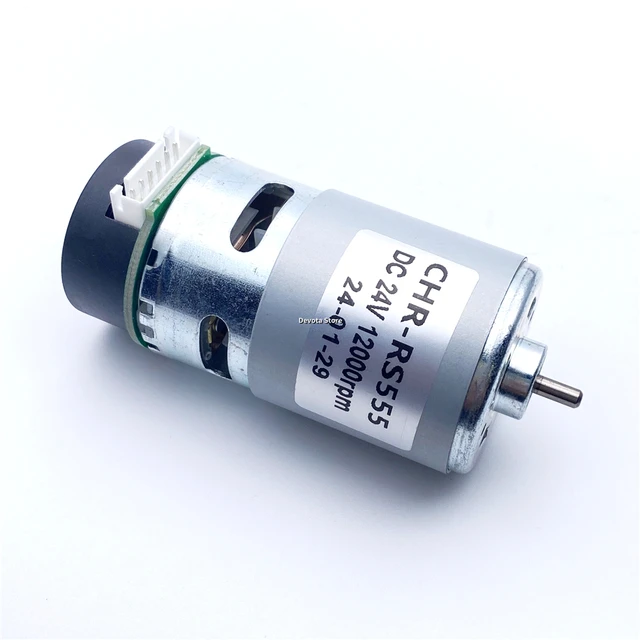 555 Size DC Motor with Encoder, 24V - 16000 RPM