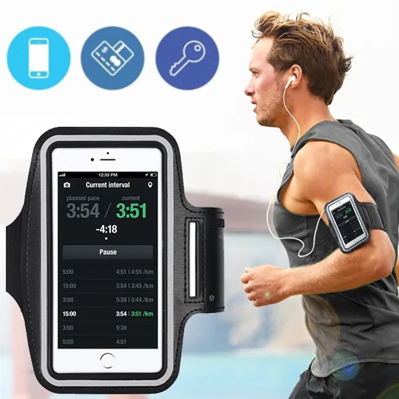 Running Sports Phone Case Arm band For iPhone 14 13 Pro Max XR 6 7 8 Plus Samsung Note 20 10 S9 Maximum Capacity of 7 inches mobile phone armband phone arm band phone armband sports arm bag fitness arm bag