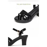 Sandales à plateforme à talons hauts pour femmes, nouvelle collection été 2026, bout carré, talons épais, élégantes et confortables pour le travail et le quotidien. 6