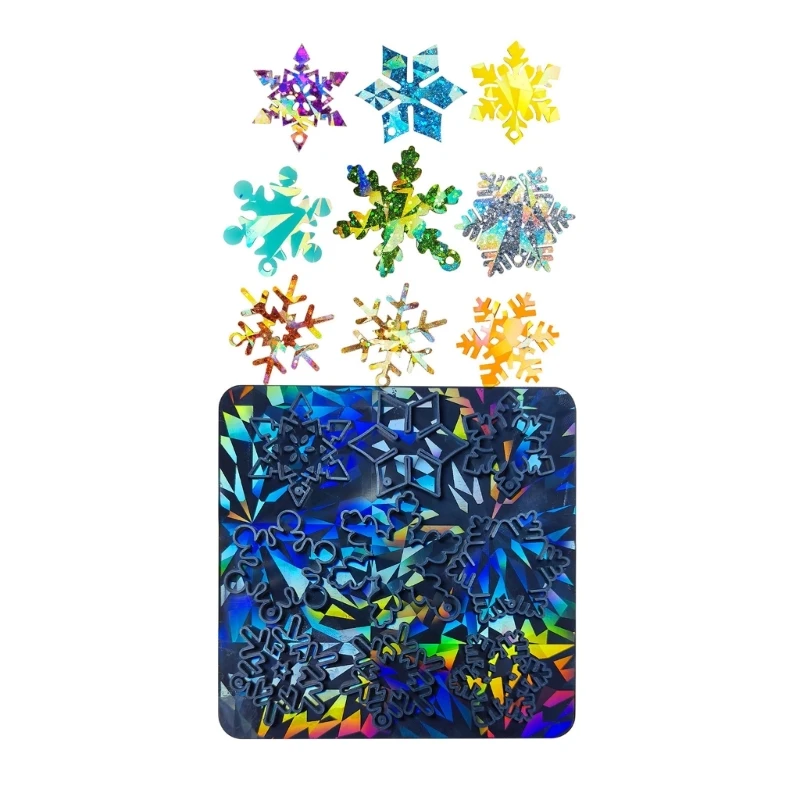 Holographische Silikonform Regenbogeneffekte Exquisite Schneeflockenanhänger Harzformen Schlüsselanhänger Epoxidformen Y08E – Detail 7