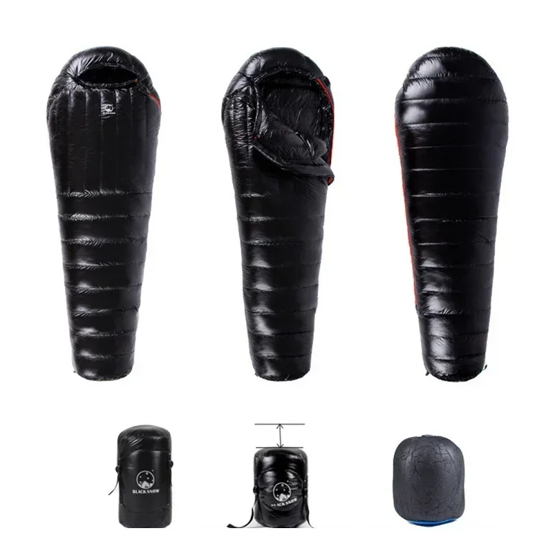 Upgraded High-grade White Goose Down Camping Sleeping Bag with Water Repellent Treatment Warm Insulated Fit for Cold Weather sleeping bag,survival sleeping bag