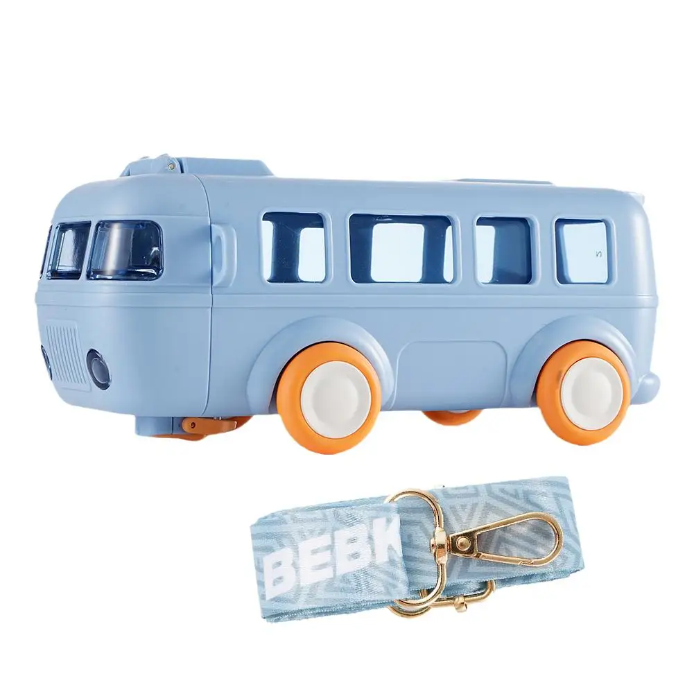 어린이용 버스 모양의 빨대 물병, 소녀 및 남아용 귀여운 물병, 야외 휴대용 트라이탄 물컵, Ki A1W9
