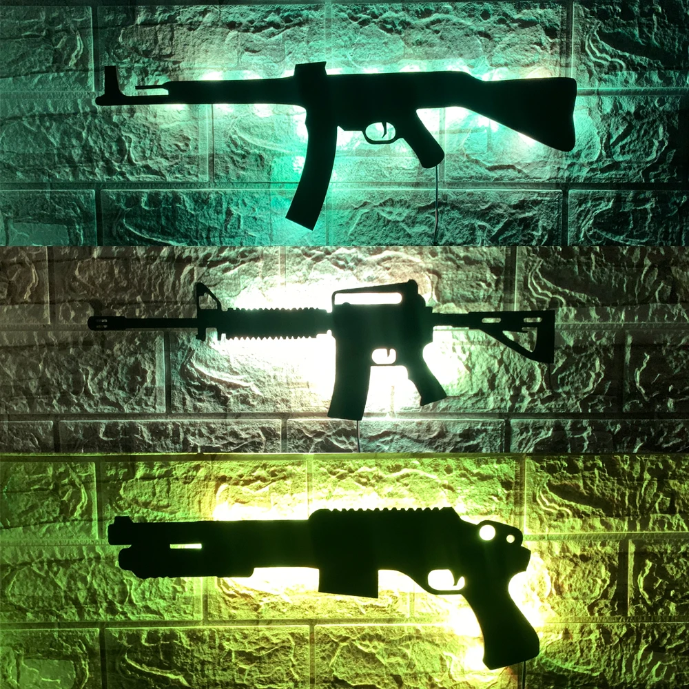 ZK50 Best-selling Military Fan Firearms Style Luminous Hanging Picture LED Wall Lamp Interior Decoration Night Light