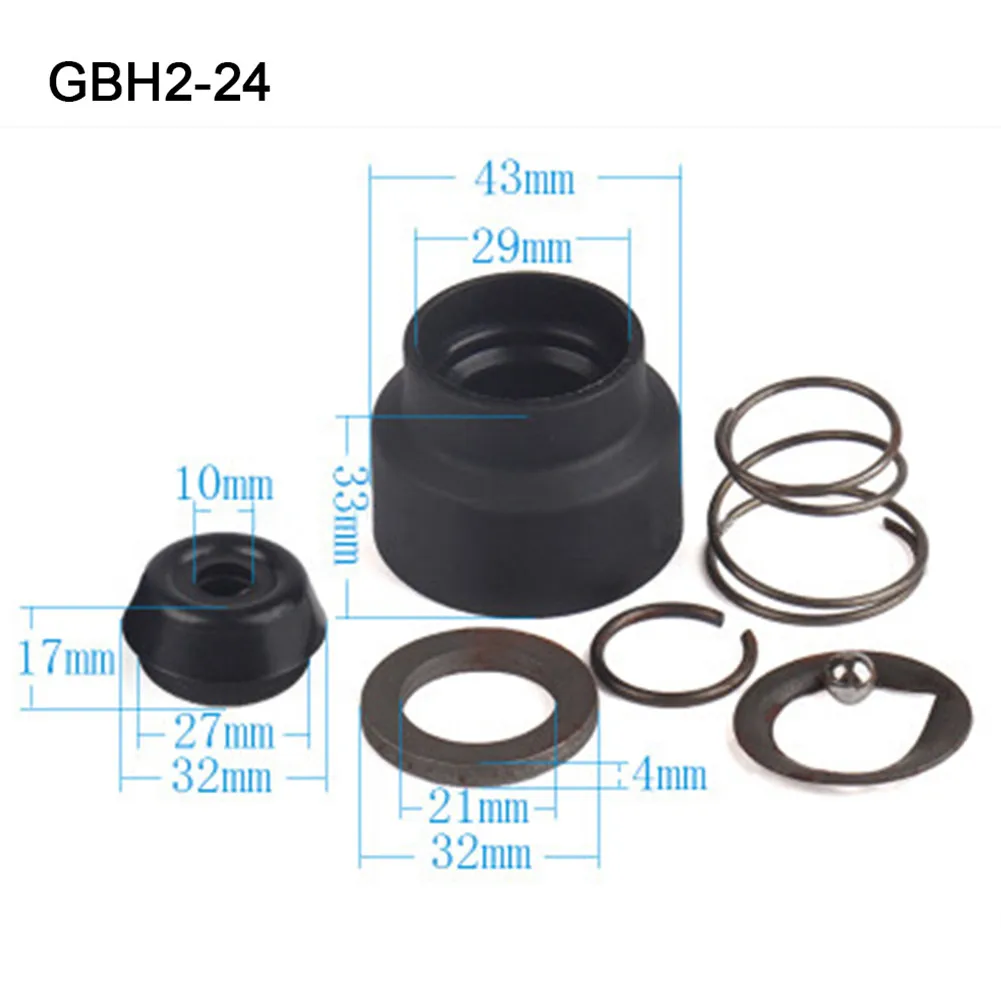 For Bosch GBH2-20/2-24/2-26 Drill Chuck Cover Impact Drill Collet 1pc Black Chuck Nose Bit Metal SDS Spare Parts