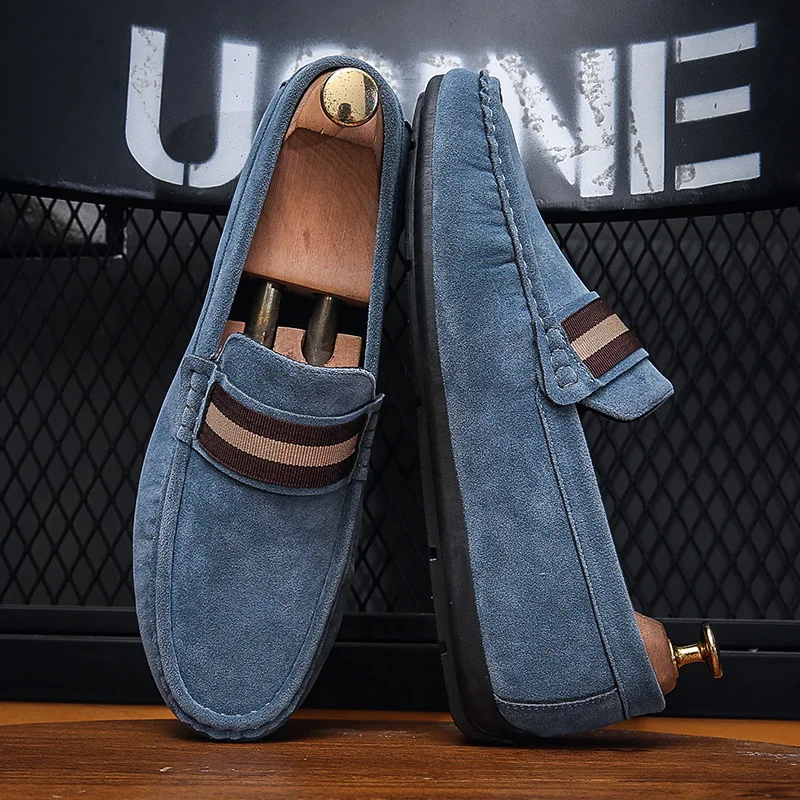 

Slip on Loafers Men's Casual Shoes Cow Suede Luxury Flats Fashion Mens Moccasins Leather Zapatos Hombre Driving Shoes for Men