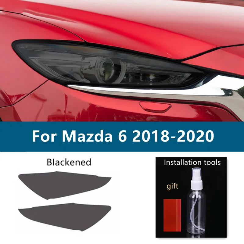 Car Headlight Protection Tint Film Smoke Black Transparent TPU Sticker For Mazda 6 Atenza 2019 2020 Accessories |