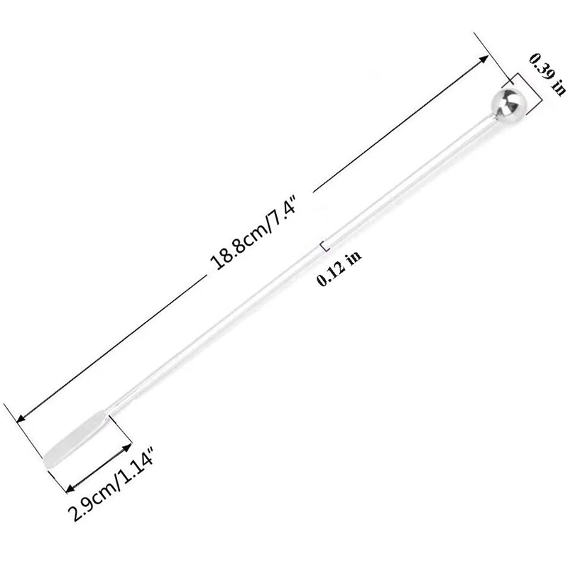 7.5 Inches Stainless Steel Coffee Beverage Stirrers Drink Swizzle Stick with Small Rectangular Paddles