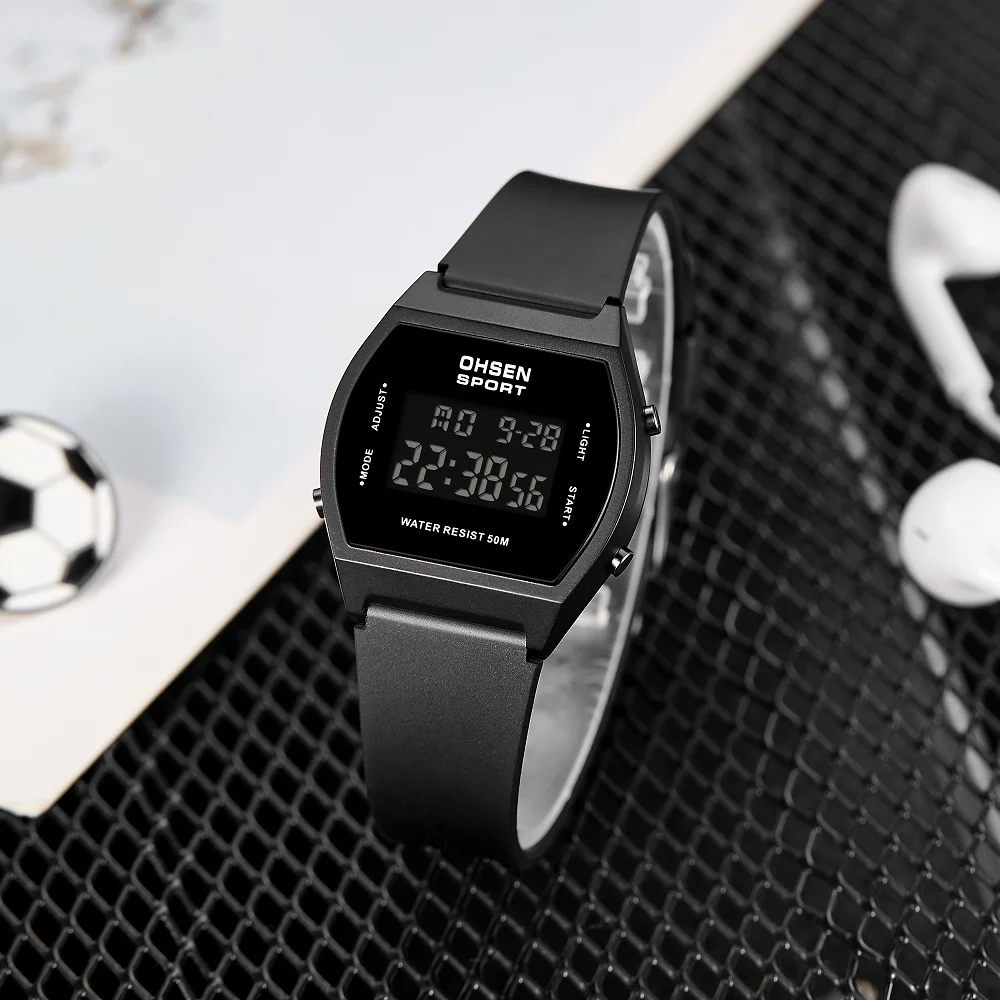 Women's White Waterproof Digital Sport Watch - Fashionable LED Alarm Clock Gift
