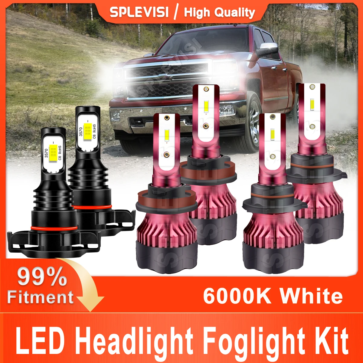

Car Led Headlight HID White High Low Beam Foglight Kit For Chevrolet Silverado 1500 2007 2008 2009 2010 2011 2012 2013 2014 2015