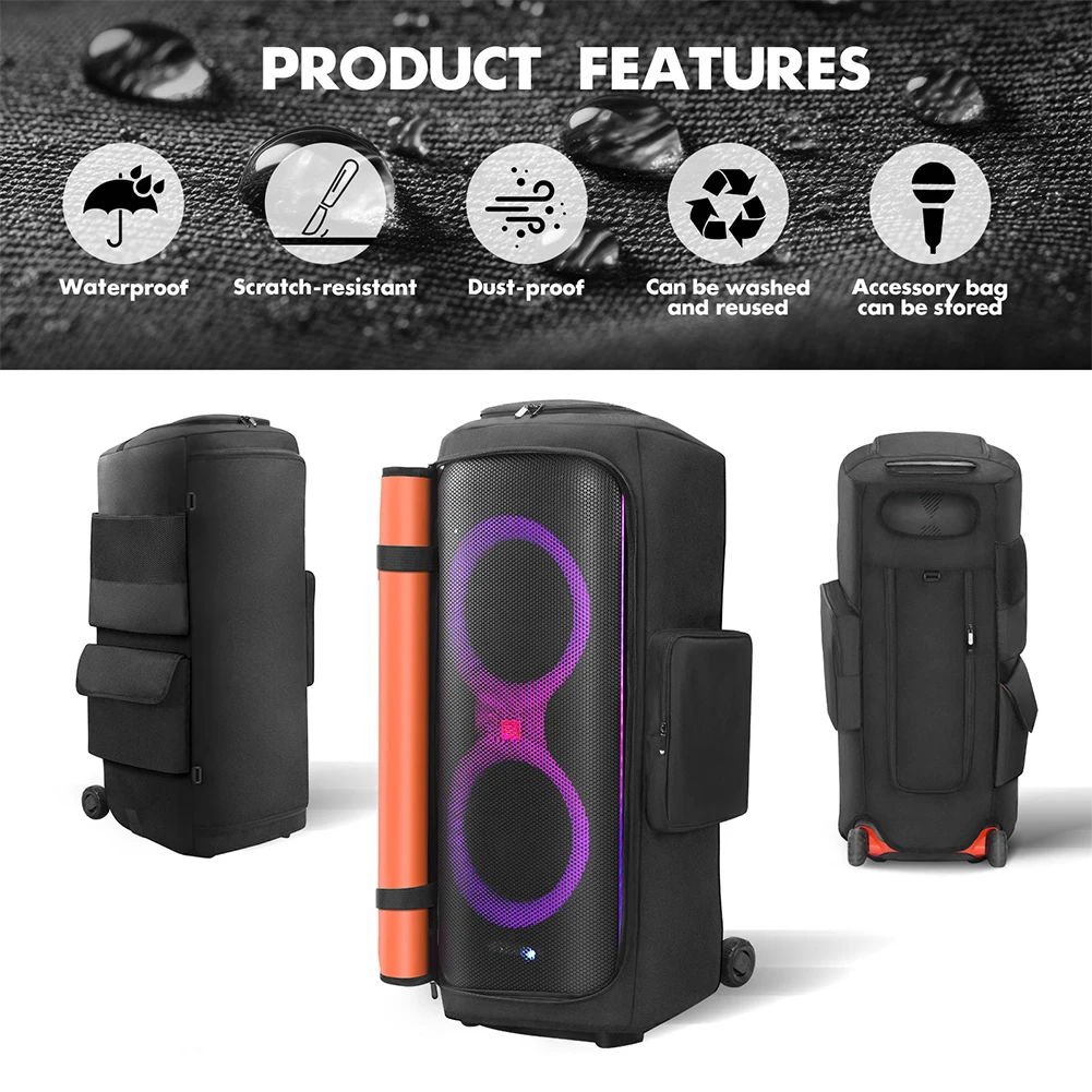 Speaker Carrying Case For JBL Party Box 710 Bluetooth Speakers Padded Protective Cover Waterproof Double-Sided Nylon Storage Bag