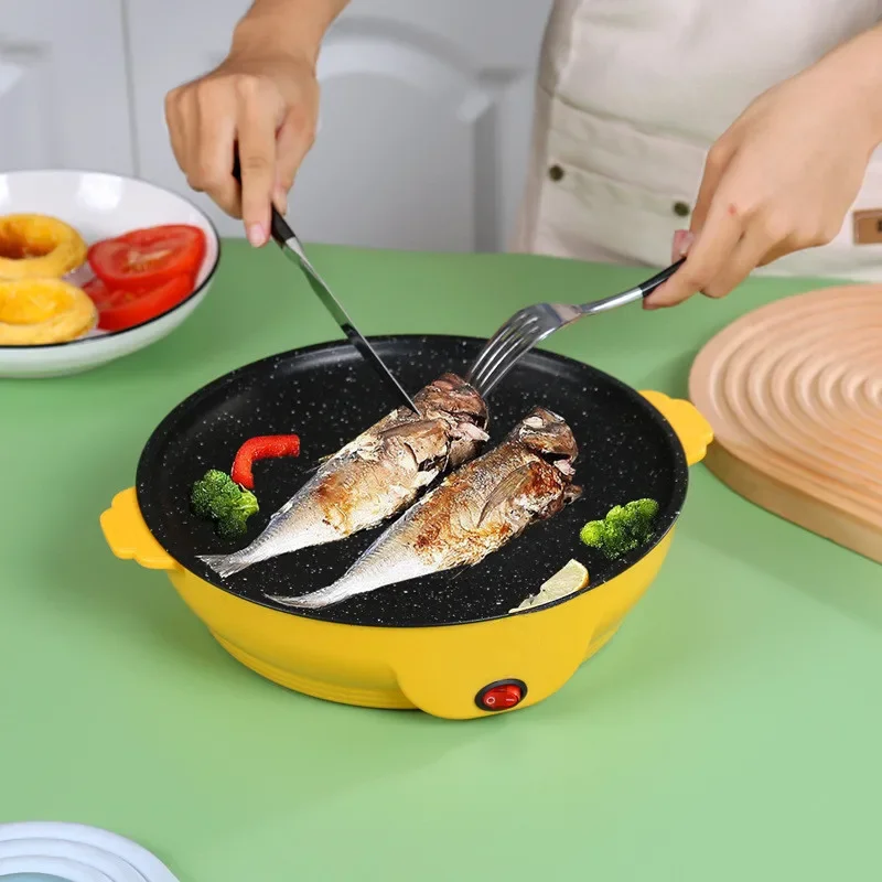 220V Electric Baking Pan Non-stick Korean Barbecue Steak Barbecue Grill Multi Cooker 22cm Diameter 4