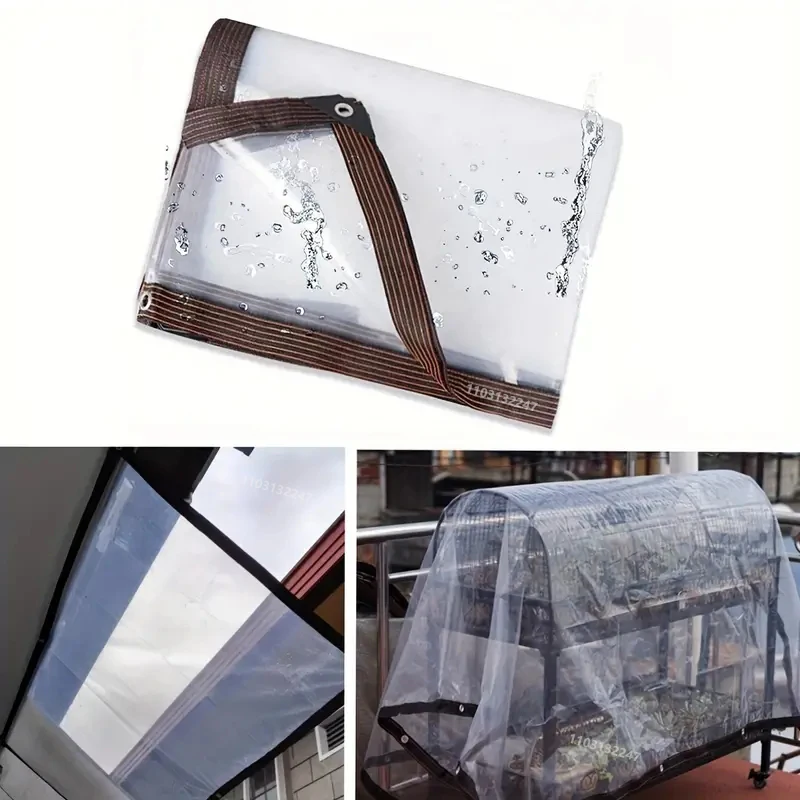 

0.18mm Transparent PE Film Tarpaulin Garden Balcony Waterproof Patio Canopy Awnings Winter Plants Cover Greenhouse Film Tarp 4x5