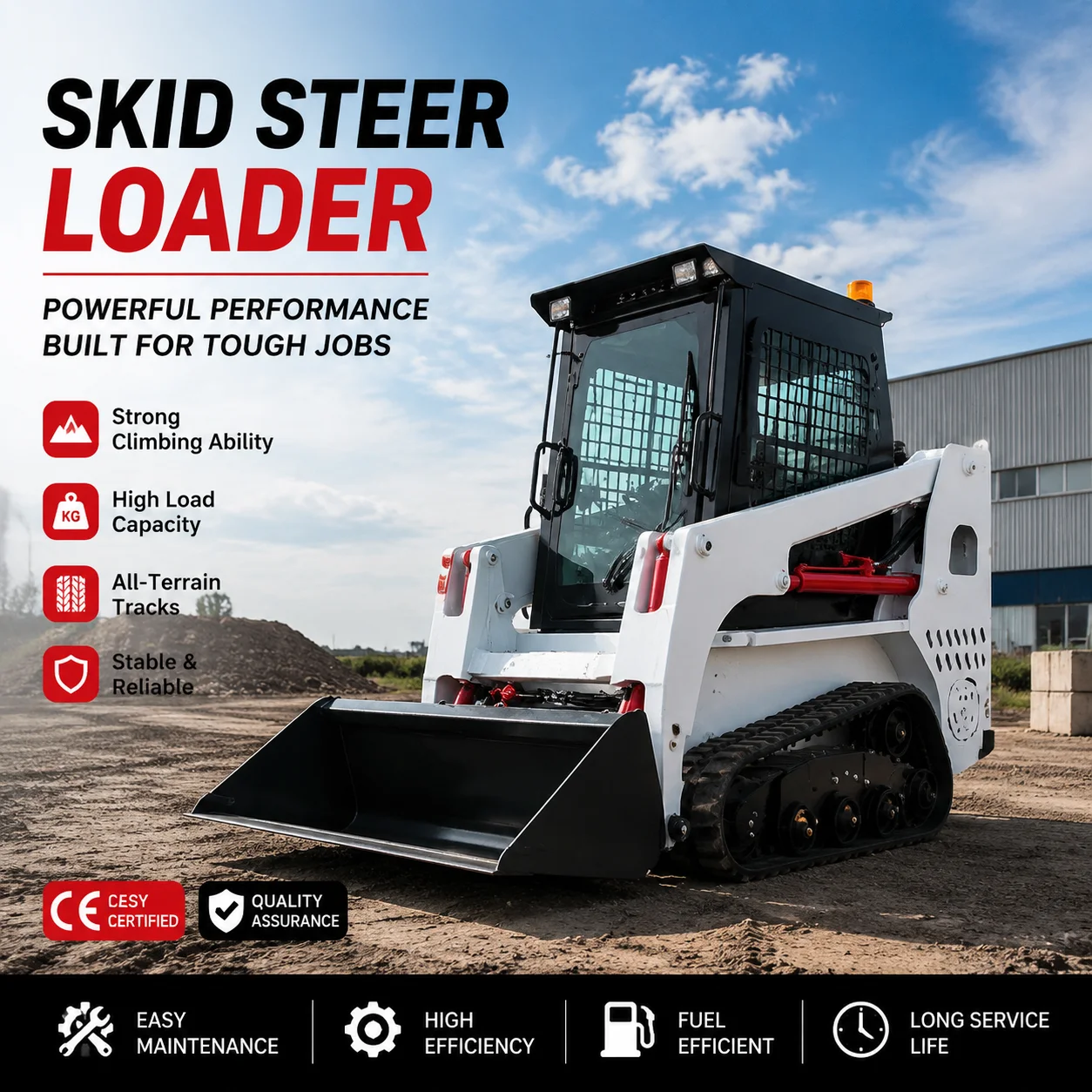 Mini-Kompaktlader 380kg JC25 Radlader mit Kubota D1105 Motor 18,2KW Kompaktlader für den Baueinsatz