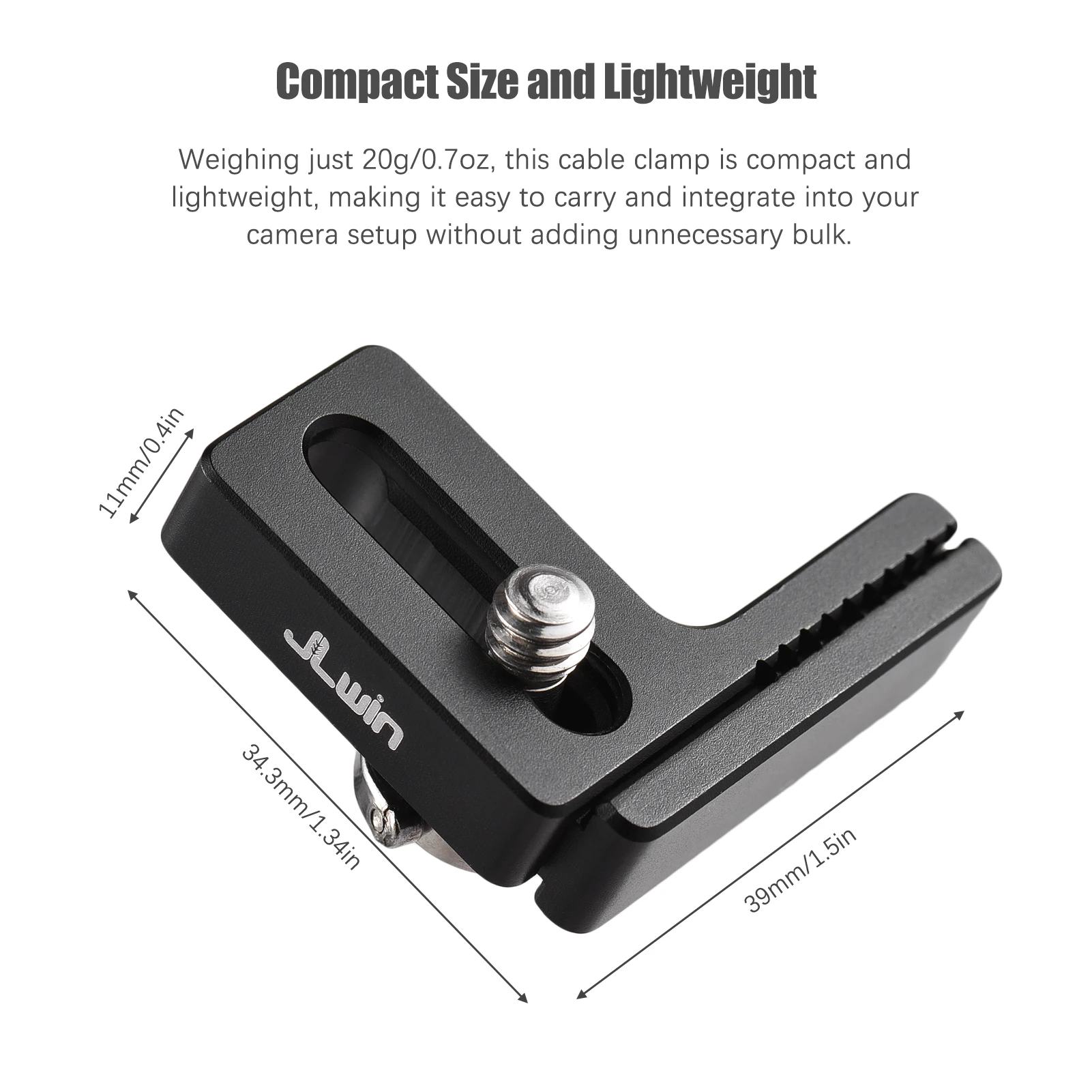 Camera Cage Cable Clamp Universal Cable Clamp Clip Aluminum Alloy with 1/4in Screw Mount for USB for Camera Cage Gimbal