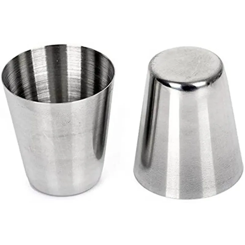 20pcs 30 Ml Stainless Steel Wine Glasses Outdoor Camping Coffee Tea Cup Silver Cup Rugged Metal Shooter Suitable
