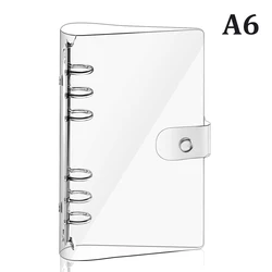 Transparent Soft PVC 6 - Ring Binder Cover with Snap Button Closure (A6 Binder)