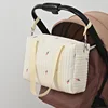 New Newborn Baby Care Diaper Bag Mommy Maternity Shoulder Bag Embroidery Quilted Stroller Diaper Storage Organizer Large Handbag 1