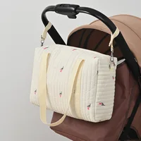New Newborn Baby Care Diaper Bag Mommy Maternity Shoulder Bag Embroidery Quilted Stroller Diaper Storage Organizer Large Handbag 1