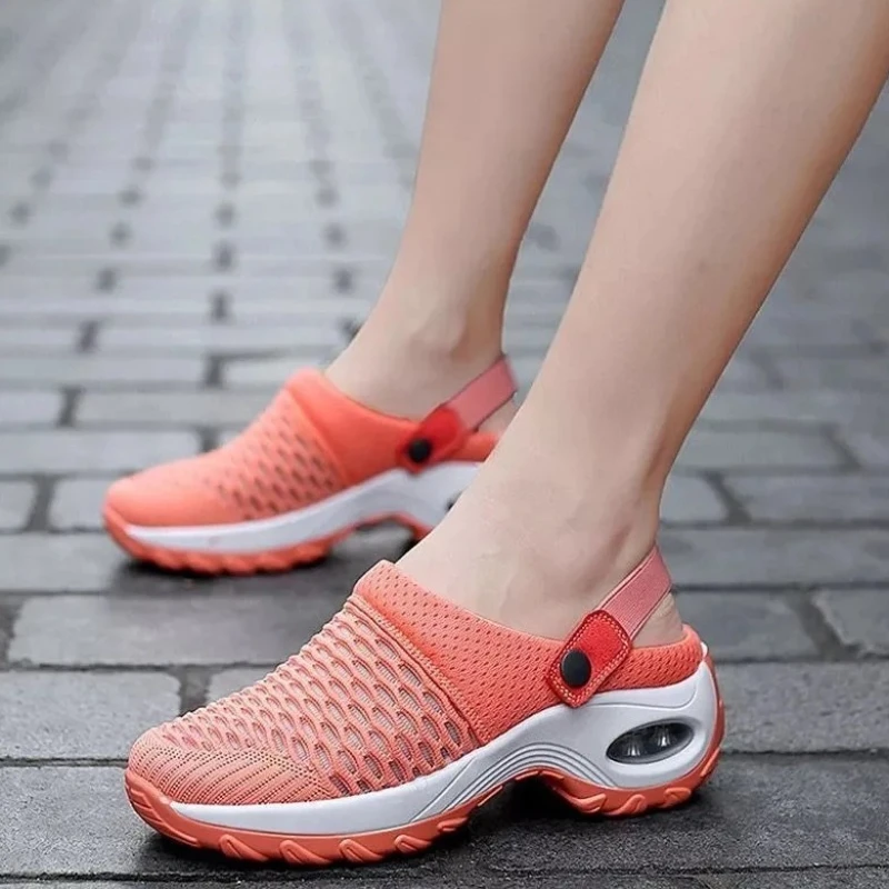 Summer Baotou After The Empty Net Surface Daily Drag A Slip-on Half Drag Air Cushion Women's Shoes Outside Penetration For Women