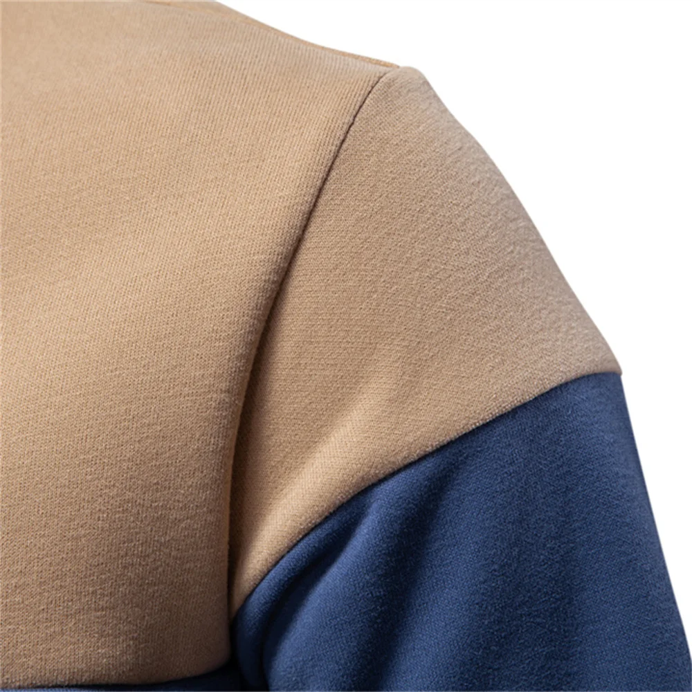 AIOPESON New Spring Men's Color-Block Cotton Blend  Hoodies for Business Casual Style Long Sleeve Sweatshirt 5