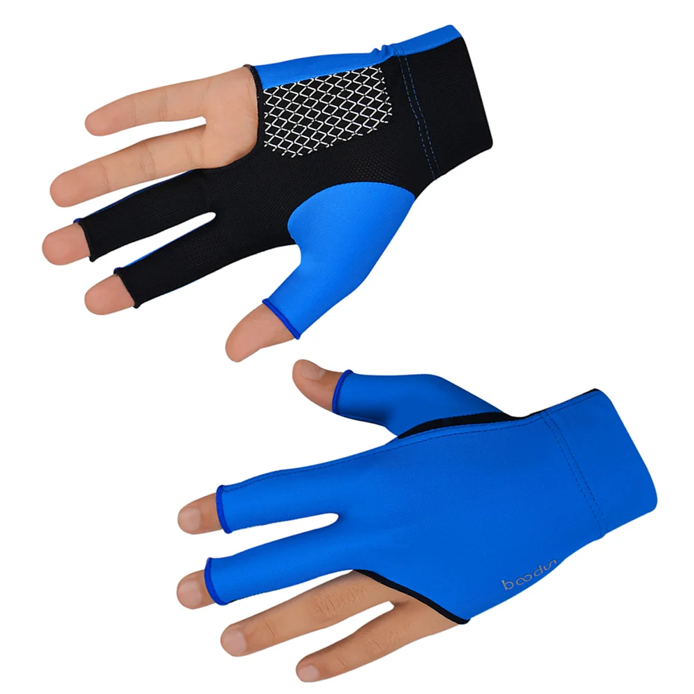 Three Finger Anti Slip Billiards Glove Elastic Wrist Band Wear Resistant Comfortable Snooker Glove Portable Pool Game