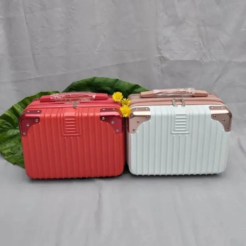 TIUMIU 14-inch Women's Suitcase, Portable Dressing Box, Travel Case, Stool Box, Metal Lined Stool Box Weekend Bag
