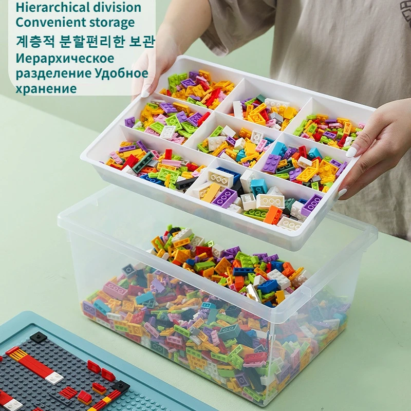 Building Blocks Storage Box Kids Toys Parts Classification Storage Boxes  Adjustable Organizer Container for Lego Grid Organizers - AliExpress