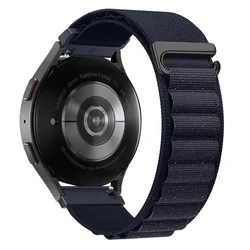 Two-Tone Alpine Nylon Watch Strap - 22mm/20mm Adjustable Wristband for band width 20mm (Deep blue shiny)