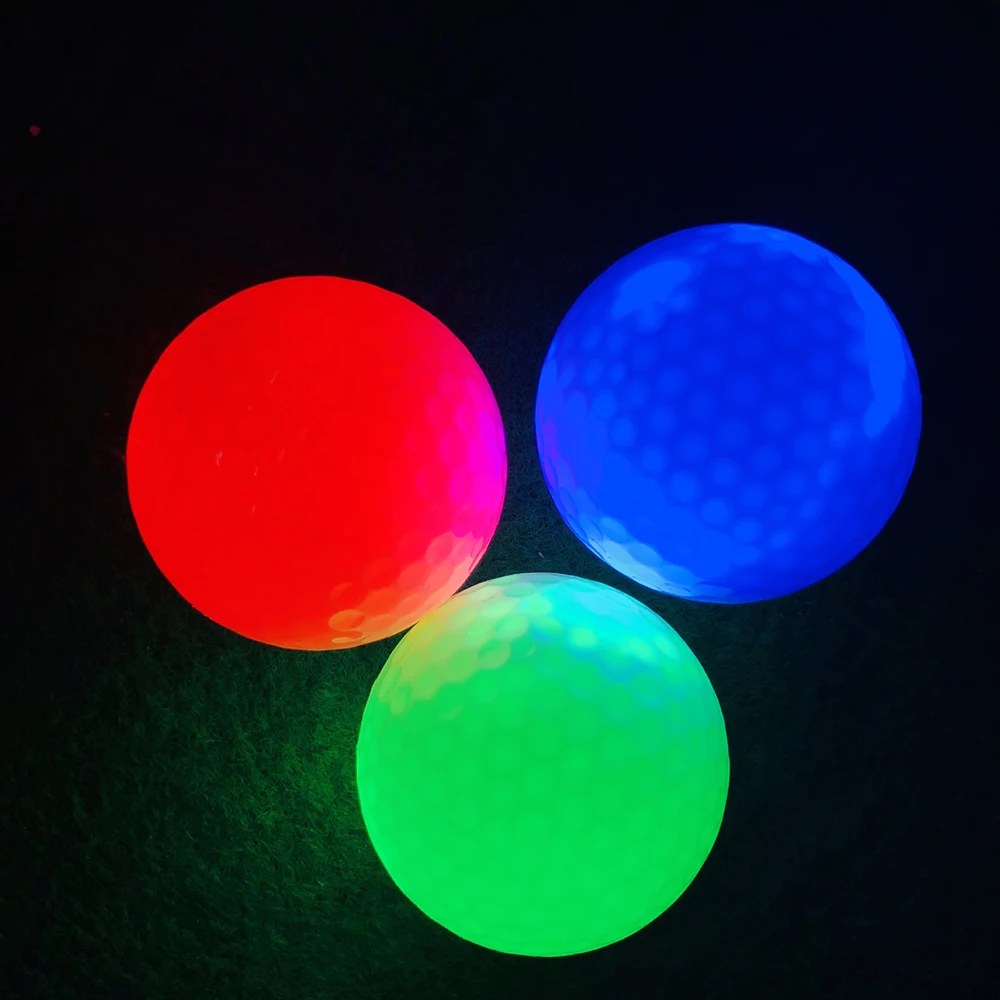 Golf Balls Glow Golf Balls for Night Sports Luminous LED Glowing in The Dark Long Lasting Bright