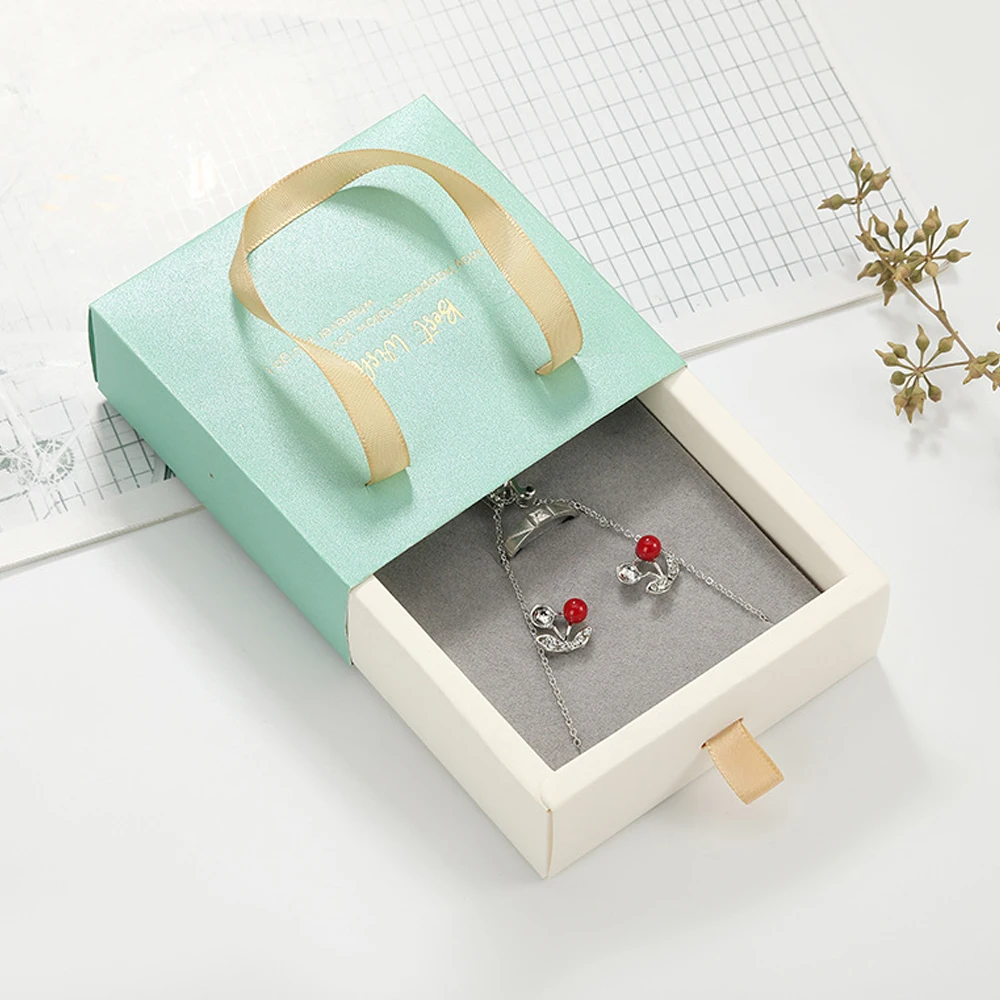 24 Stück graue Schubladenbox mit goldenem Bandgriff und grauem Schwamm, Schmuck, Hochzeit, Schmuckbehälter, DIY-Verpackung, Geschenk-Organizer – Detail 7