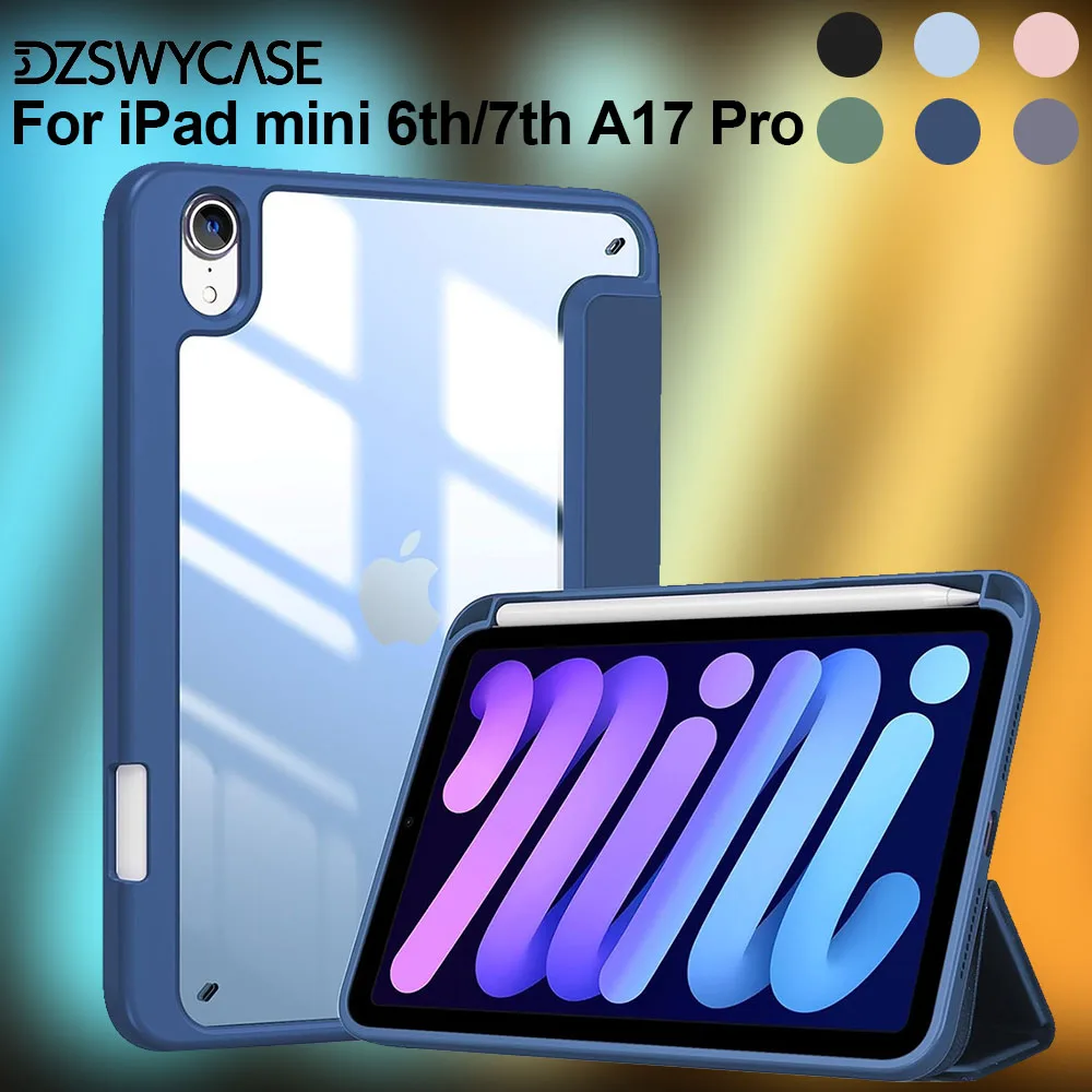 thumbnail image 2 of Neepanda Clear Case For IPad Mini 7 A17 Pro/Mini 6 With Pencil Holder, Supports 2nd Gen Apple Pencil Charging, Ultra Slim, Lightweight, Soft TPU Back Cover Skin For IPad Mini 7th/6th 2 of 11