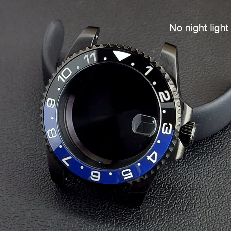 40MM Sapphire Glass GMT Bidirectional Rotation Watch Case with Accessories