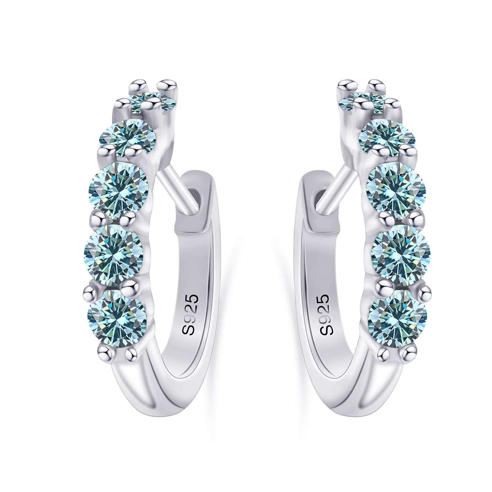 Orecchini A Cerchio In Argento 925 Con Moissanite D Color 3 Carati – Placcati Oro Bianco – Gioiello Regalo - 2