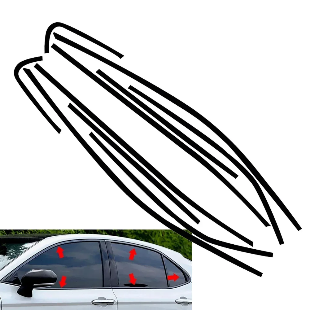 車の日焼け止めクローム削除ブラックアウトステッカー、トヨタカムリのウィンドウトリムステッカー2018 2019 2020 2021 2022 2023