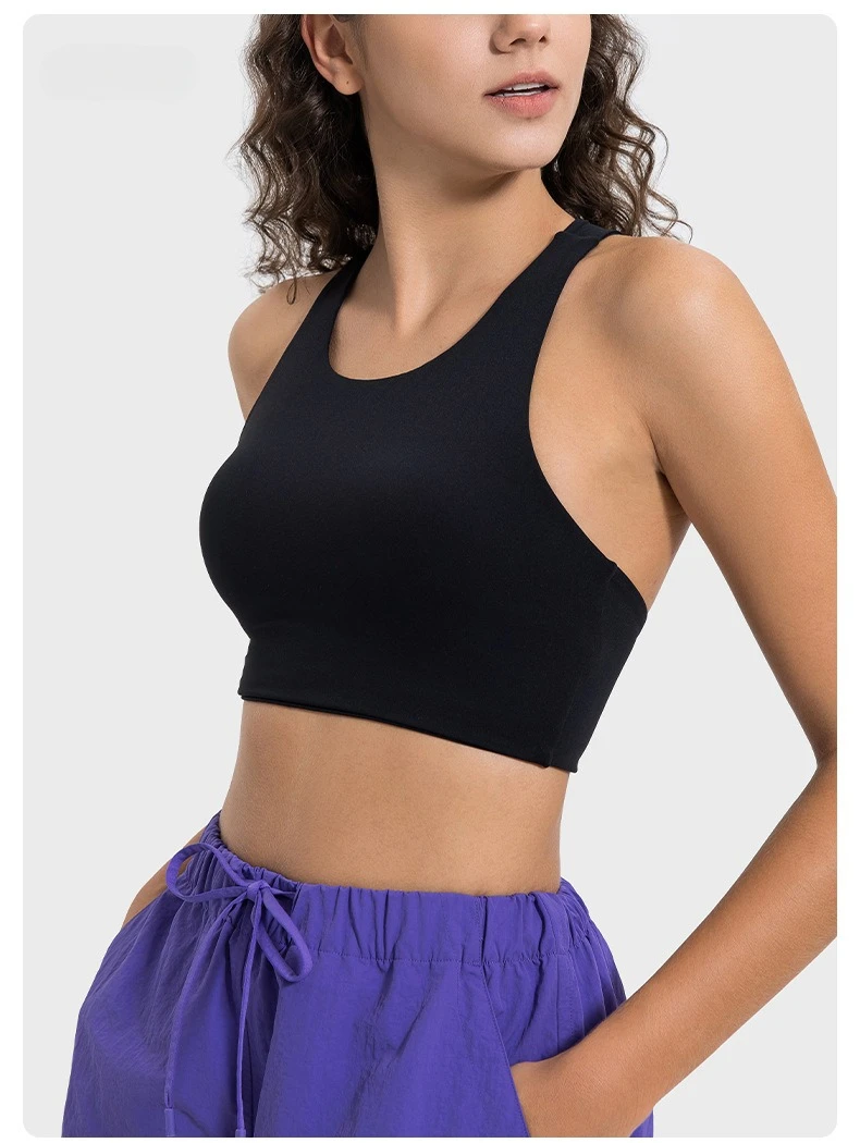 Lemon Back Yoga Top Women High Impact Shockproof Sports Bra Women Gym Push Up Bra Workout Tops Running Gym Vest Tank Top