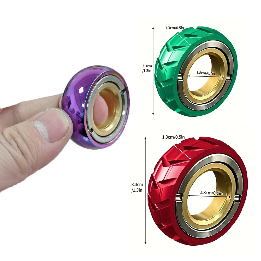 Metal EDC Fidget Toys Ring Slider Fidget Toys Stress Relief for Adults Magnetic Metal Stainless Steel ADHD Leisure Tactile Coins