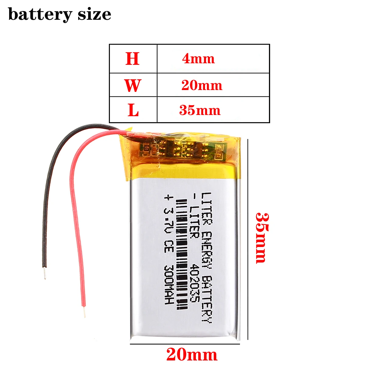 Bluetooth 042035 402035 300mah MP3 MP4 MP5 small toys 3.7V lithium polymer battery