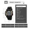 Skmei 1266 Timing Digital Children's Watch Boys and Girls' Alarm Clock 5Bar Waterproof Children's LED Watches 1258 1689 1999 6