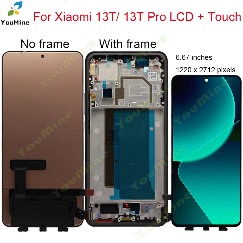 6.67 "Original OLED Pour Xiaomi 13T 13T Pro Cadre D'affichage D'écran LCD + Numériseur D'écran Tactile Pour Redmi K60 Ultra 23078RKD5C Affichage