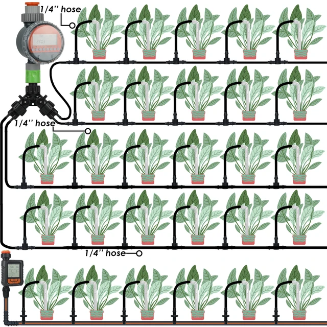 Kesla 25X Átlátszó Kanyarvak 1/4 ' 4/7 Mm -Es Tömlőcseppcsepp Csepegtető -Kibocsátó Vízmegtakarító Sprinkler Kerti Mikro Öntözés Üvegház - Image 6