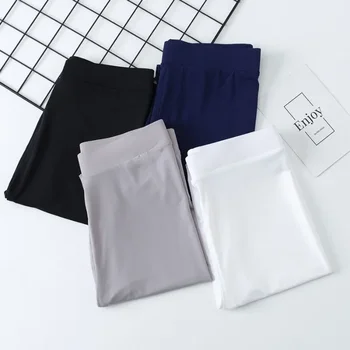 Summer Ice Silk Leggings Women Nylon Thin Style Leggings High Waist Stretchy Pencil Pants Sports Casul Big Size Leggings 1
