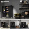 Upgraded Wide & Deep Garage Storage Cabinet, Metal Storage Cabinet with Pegboards, Wheels, Locking Doors and Adjustable Shelves 5