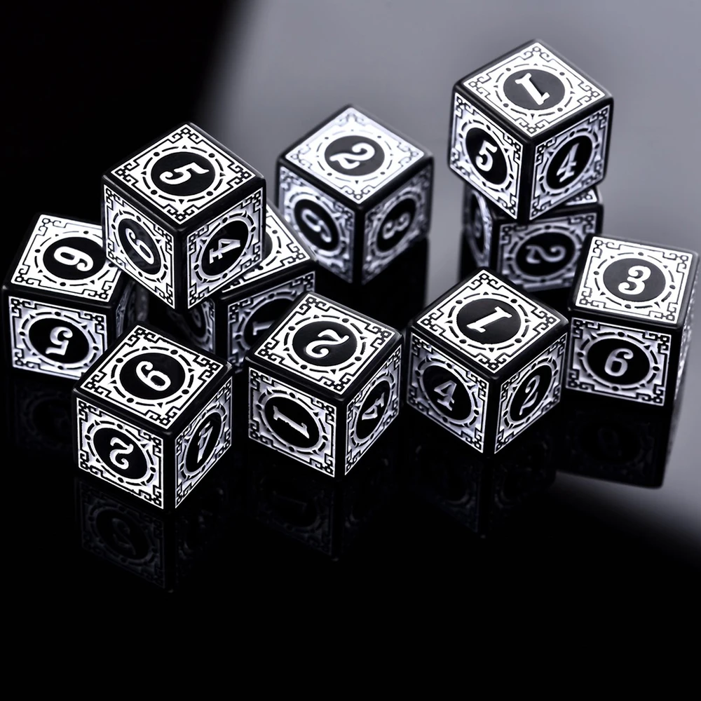 Acrylic Dice Game Dice Dice Set 10Pcs/Set 16mm D6 Dice