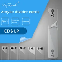 6 PCS Vinyl Record Dividers Transparent Acrylic Alphabet Tab Index Cards CD/LP Organizers Label Card Index Page Dividers 2