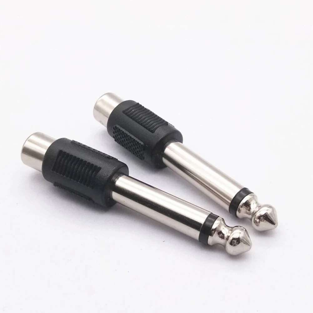 4Pcs RCA Female Jack To 6.35mm 1/4in Male Mono Plug Mic 6.5 To RCA Audio Adapter Connector For Pro Audio Applications Accessory gold audio adapter 6 35mm 1 4 male mono plug to rca female 6 5mm to av jack audio adapter connector ts for home ktv s1