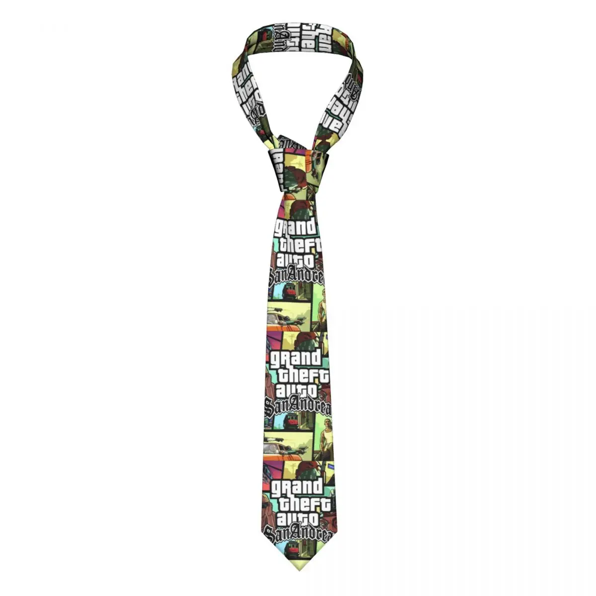 Fashion Grand Theft Auto San Andrea Neck Tie Men Custom Silk Gta Video Game Cravatte Per Party Gravatas