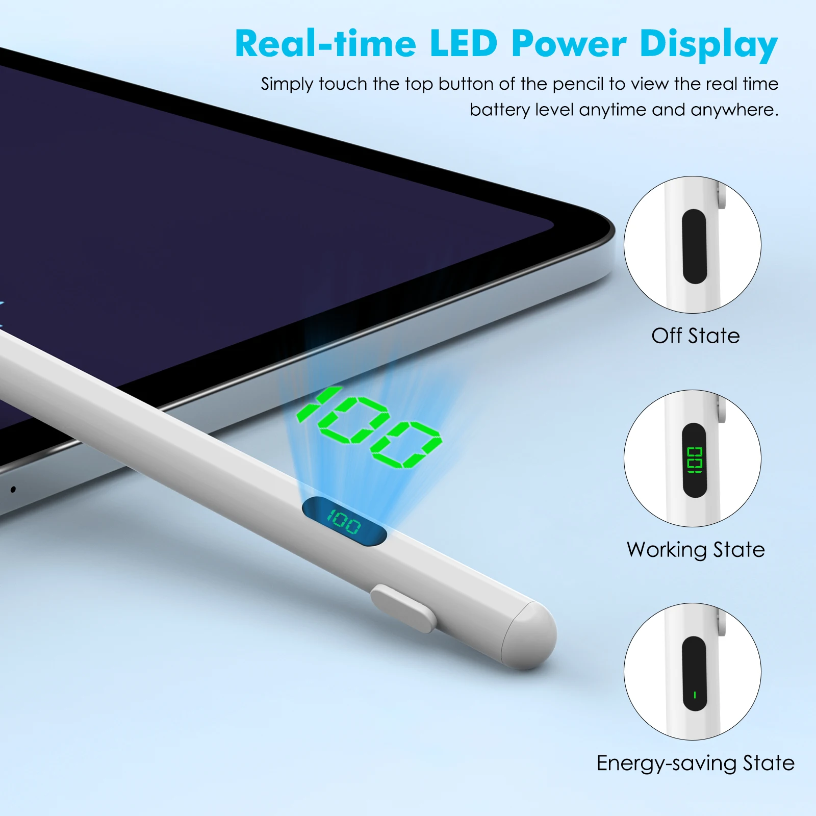 Penna Stylus MoKo Per IPad 2018-2025 – Ricarica USB-C E Display LED Batteria